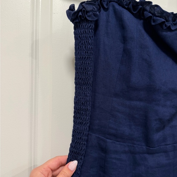 Reformation Navy Blue Ruffled Mini Dress - Picture 3 of 7